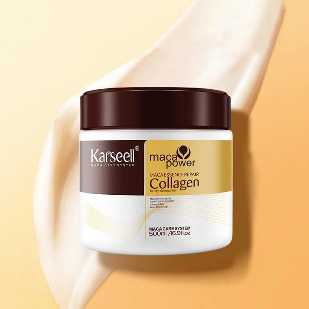 Karseell Hair Mask Collagen Treatment Cream – Argan Oil & Maca Essence, 16.9 OZ 500ml
